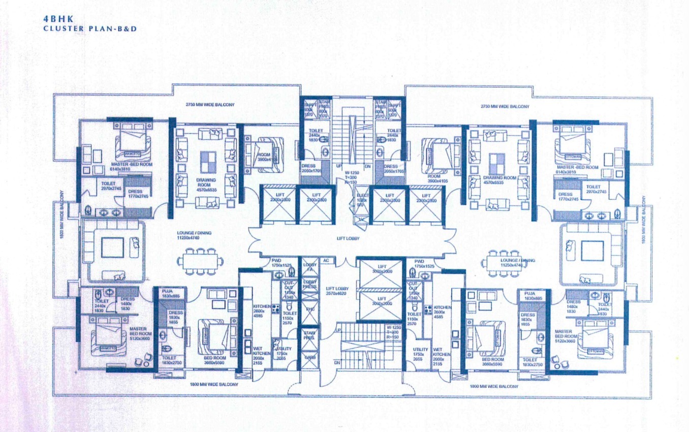 4 BHK+S Plan